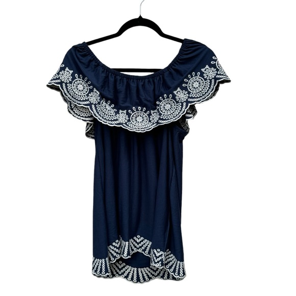 Fever Tops - Fever Navy Blue Off Shoulder Blouse size Medium
